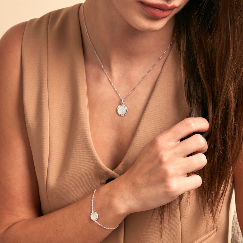 Collier Zea Argent Blanc Nacre - Colliers fantaisie Femme | Histoire d’Or