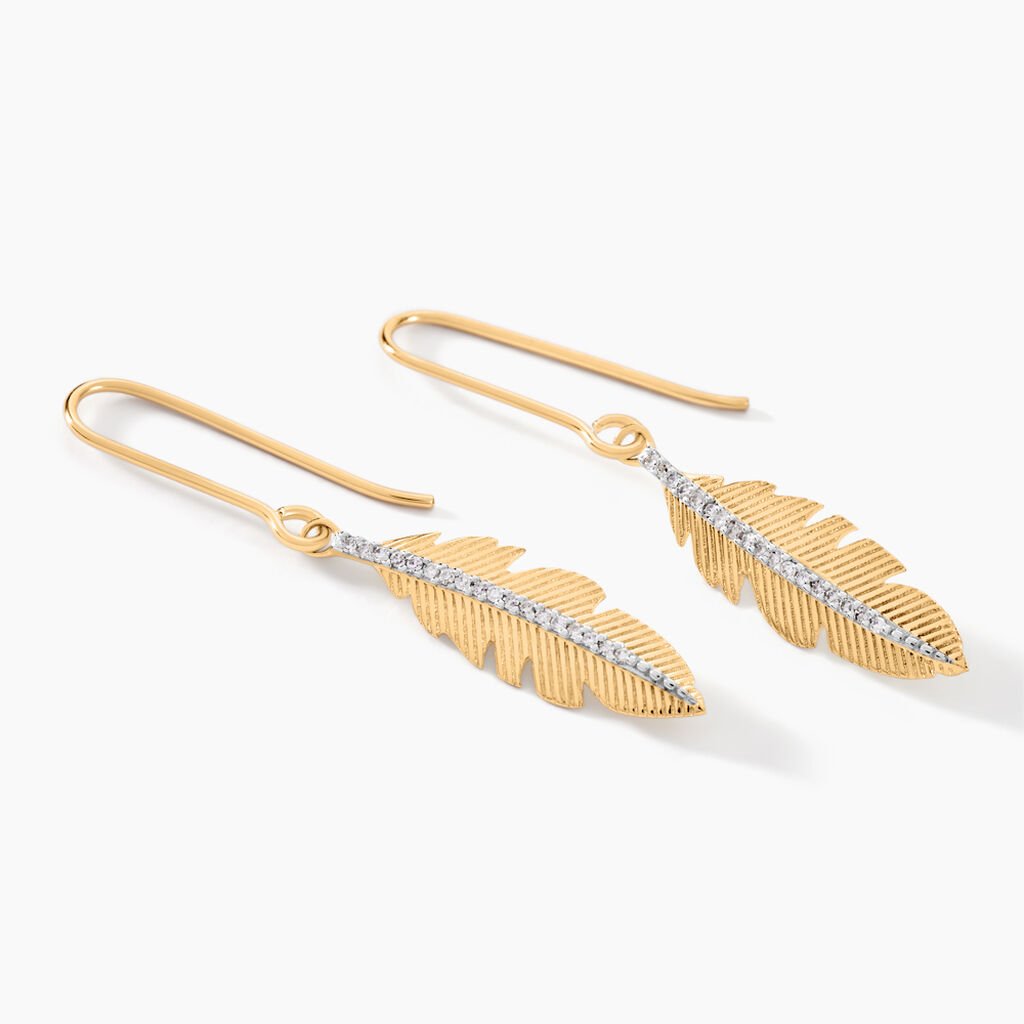 Boucles D'oreilles Pendantes Paola Or Jaune Diamant - Boucles d'oreilles pendantes Femme | Histoire d’Or