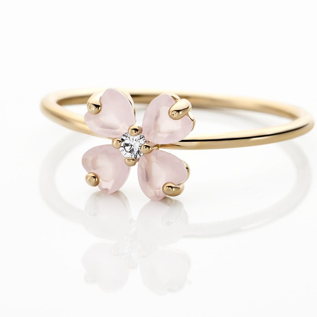 Bague Sendai Plaqu&eacute; Or Jaune Oxyde De Zirconium - Bagues solitaires Femme | Histoire d&rsquo;Or