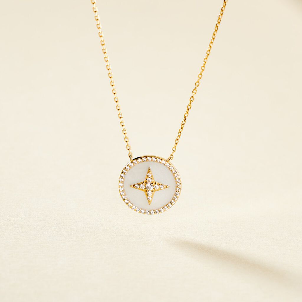 Collier Sweet Rosace Or Jaune Oxyde De Zirconium - Colliers Femme | Histoire d&rsquo;Or