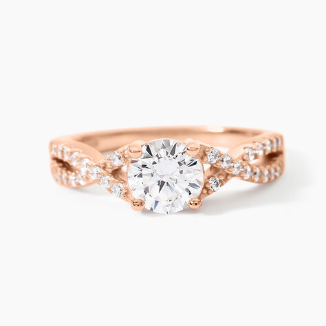 Bague Karin Argent Rose Oxyde De Zirconium - Bagues solitaires Femme | Histoire d&rsquo;Or