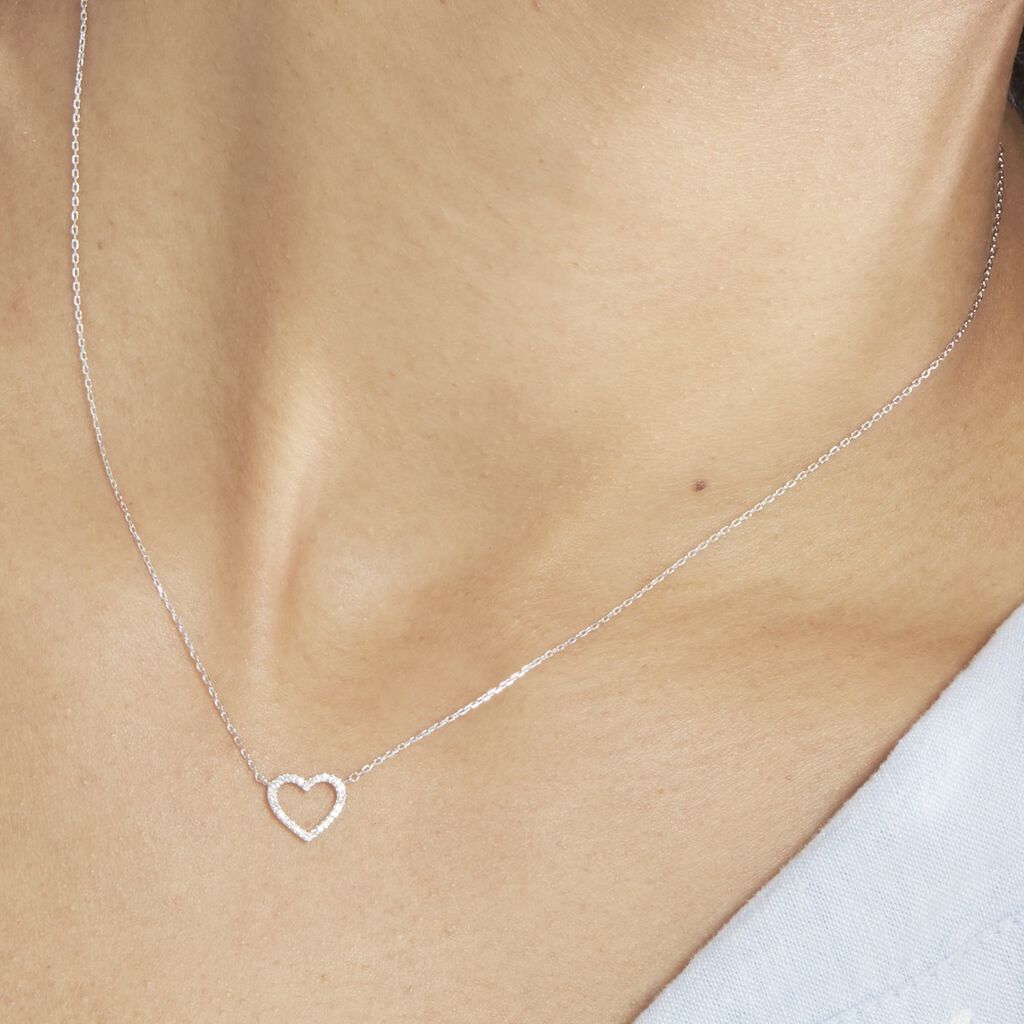 Collier Sloanne Or Blanc Diamant - Colliers Femme | Histoire d’Or