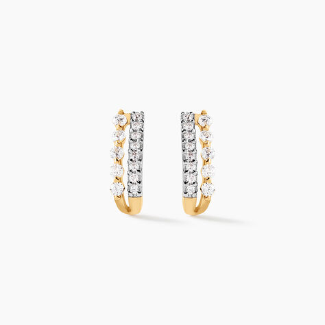 Créoles The Crown Or Jaune Oxyde De Zirconium - Boucles d'oreilles créoles Femme | Histoire d’Or