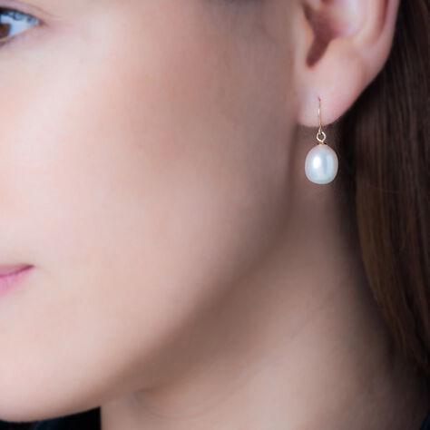 Boucles D'oreilles Pendantes Baroque Or Jaune Perle De Culture - Boucles d'oreilles pendantes Femme | Histoire d’Or