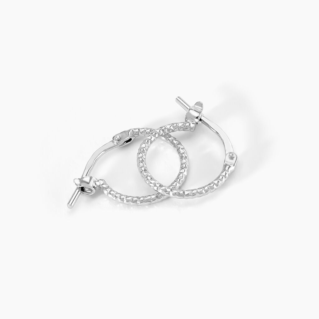 Créoles Valentine Argent Blanc - Boucles d'oreilles créoles Femme | Histoire d’Or