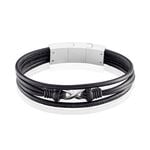 Bracelet Acier Blanc Stephanos - Bracelets Cuir Homme | Histoire d&rsquo;Or