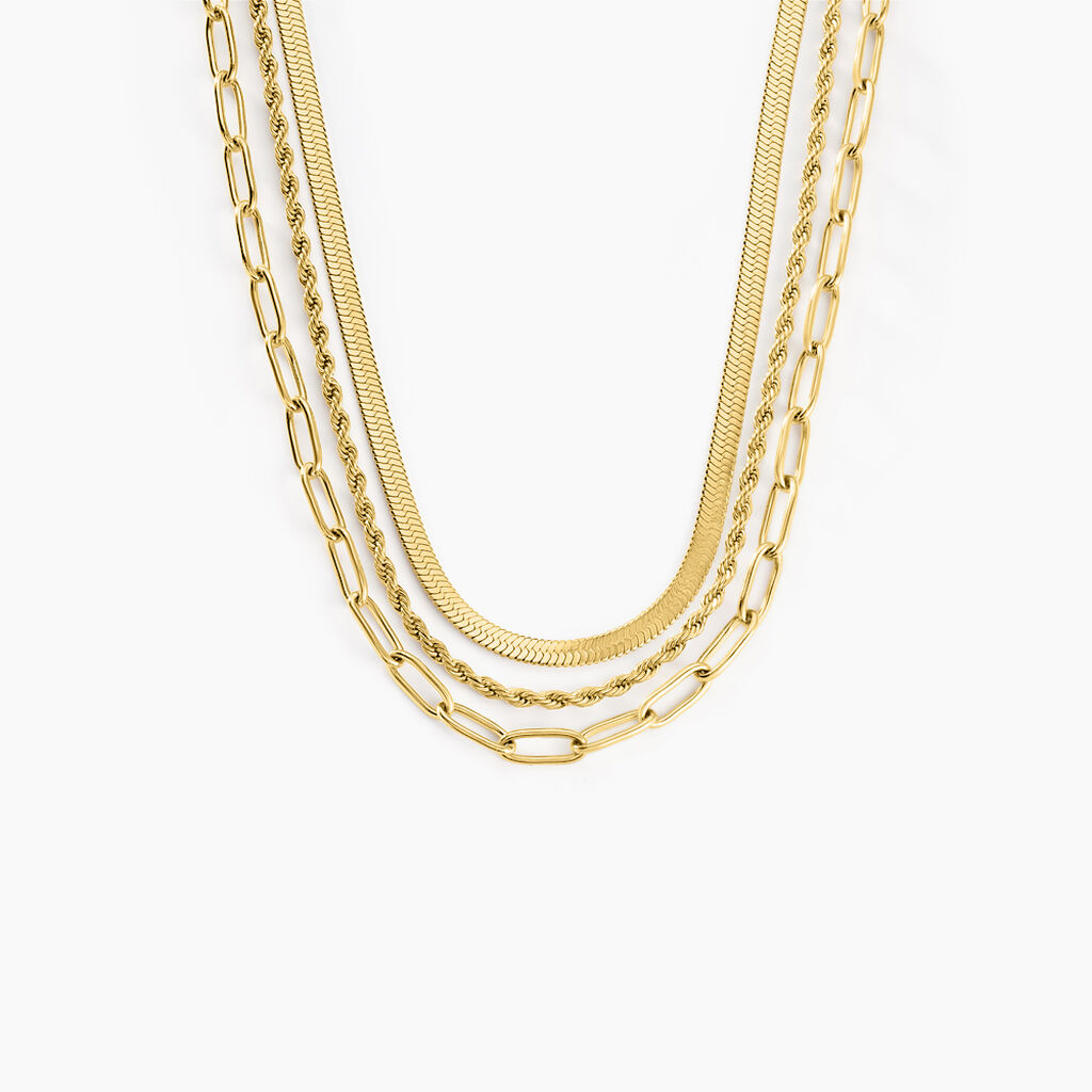 Collier Thika Acier Jaune - Colliers fantaisie Femme | Histoire d’Or