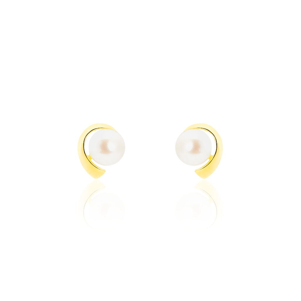 Boucles D'oreilles Puces Odelle Or Jaune Perle De Culture - Clous d'oreilles Femme | Histoire d’Or