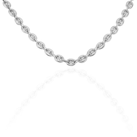 Collier Carrus Maille Grain De Cafe Argent Blanc - Chaines Homme | Histoire d’Or