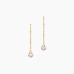 Boucles D'Oreilles Pendantes Arenale Argent Dor&eacute; A L'Or 750/1000 Am&eacute;thyste - Boucles d'oreilles pendantes Femme | Histoire d&rsquo;Or