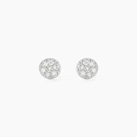 Boucles D'oreilles Puces Teani Or Blanc Diamant - Clous d'oreilles Femme | Histoire d’Or