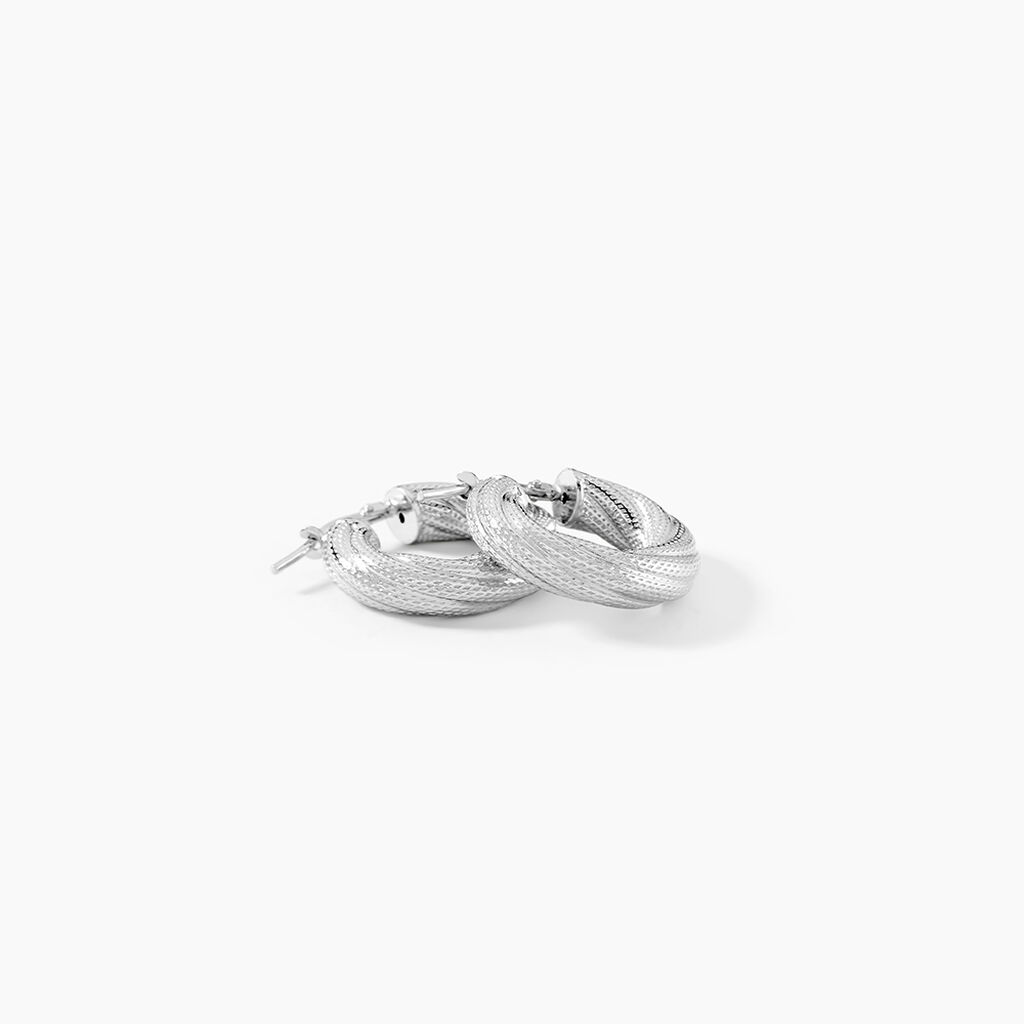 Cr&eacute;oles Manon Argent Blanc - Boucles d'oreilles cr&eacute;oles Femme | Histoire d&rsquo;Or