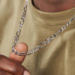 Cha&icirc;ne Vivian Maille Alternee 1/3 Argent Blanc - Chaines Homme | Histoire d&rsquo;Or