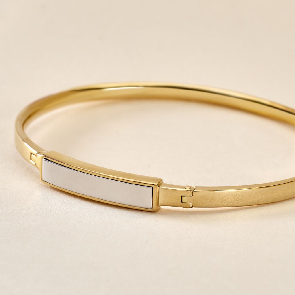 Bracelet Jonc Plaqué Or Jaune Tamiko - Bracelets joncs Homme | Histoire d’Or
