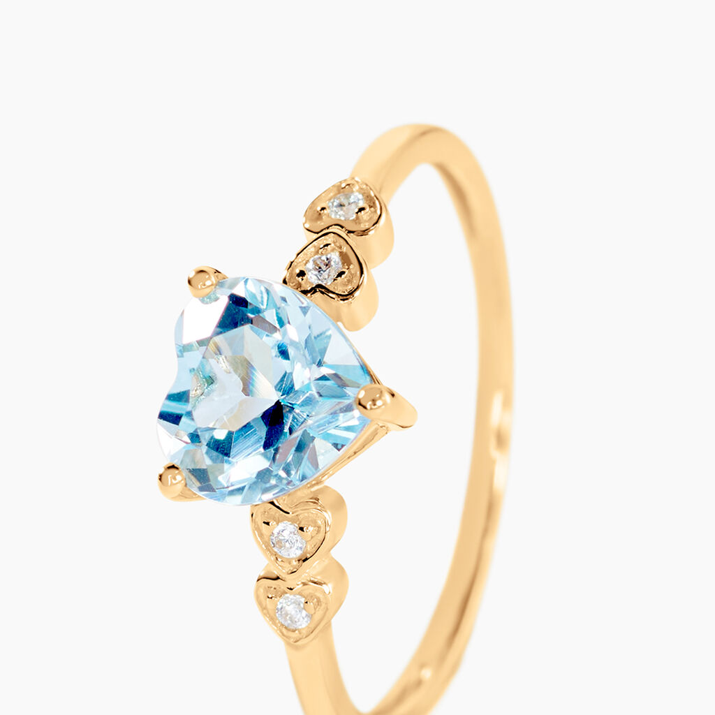 Bague Ashvin Or Jaune Topaze Et Oxyde - Bagues solitaires Femme | Histoire d&rsquo;Or