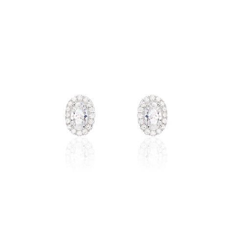 Boucles D'oreilles Puces Albertina Argent Blanc Oxyde De Zirconium - Boucles d'oreilles fantaisie Femme | Histoire d’Or