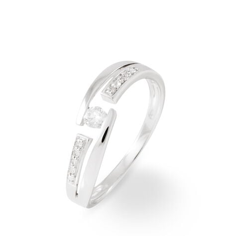 Bague Solitaire Elisa Or Blanc Diamant - Bagues solitaires Femme | Histoire d&rsquo;Or