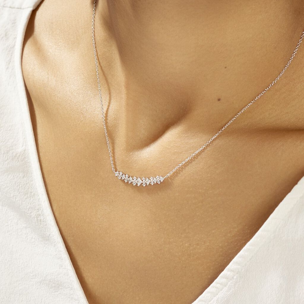 Collier Monique Argent Blanc Oxyde De Zirconium - Colliers fantaisie Femme | Histoire d’Or