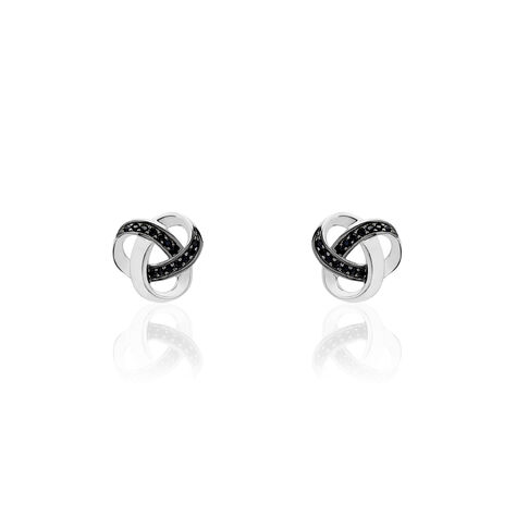 Boucles D'oreilles Puces Melina Argent Blanc Oxyde De Zirconium - Boucles d'oreilles fantaisie Femme | Histoire d’Or