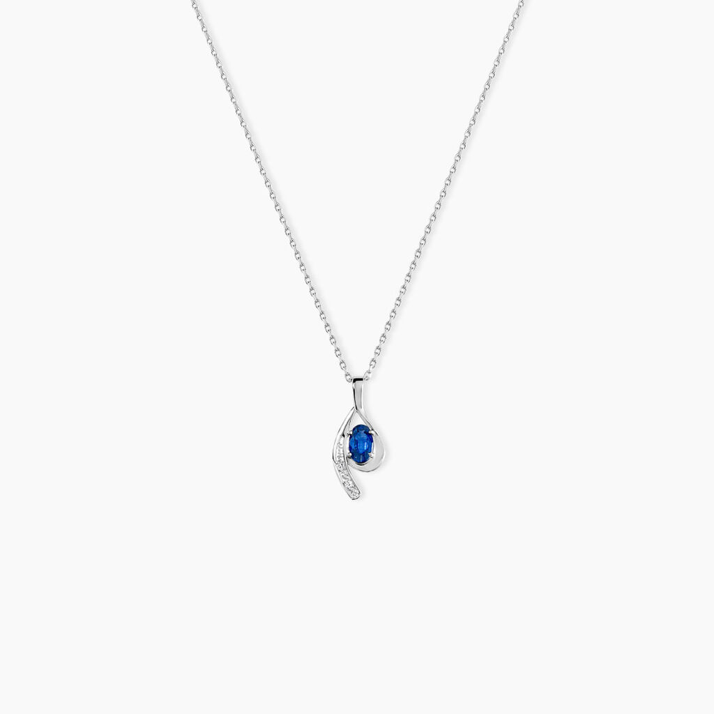 Collier Emotion Or Blanc Saphir Diamant - Colliers Femme | Histoire d’Or