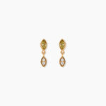 Boucles D'Oreilles Pendantes Harmonie Plaque Or Jaune Oxyde De Zirconium - Boucles d'oreilles fantaisie Femme | Histoire d&rsquo;Or
