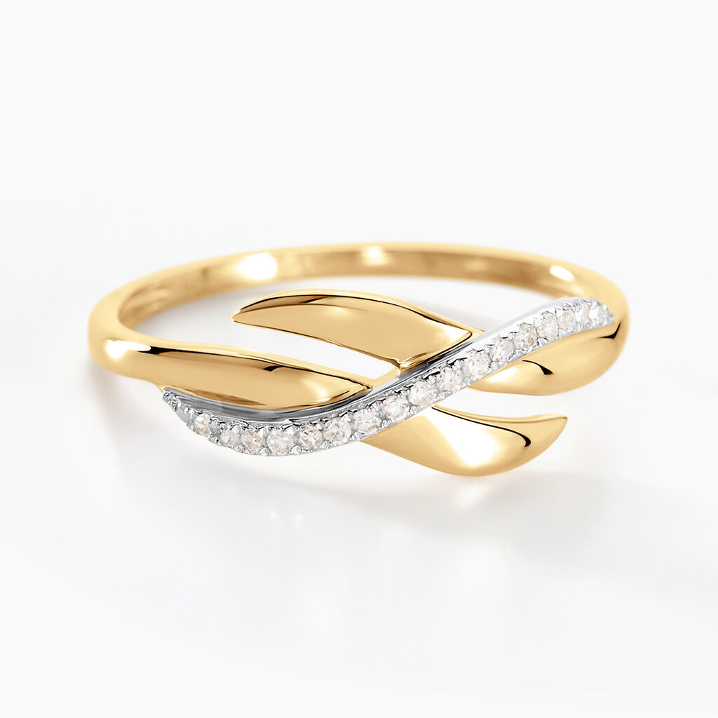 Bague Ester Or Jaune Diamant - Bagues avec pierre Femme | Histoire d&rsquo;Or