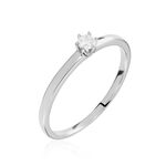 Solitaire  Natalia Platine Blanc Diamant - Bagues solitaires Femme | Histoire d&rsquo;Or