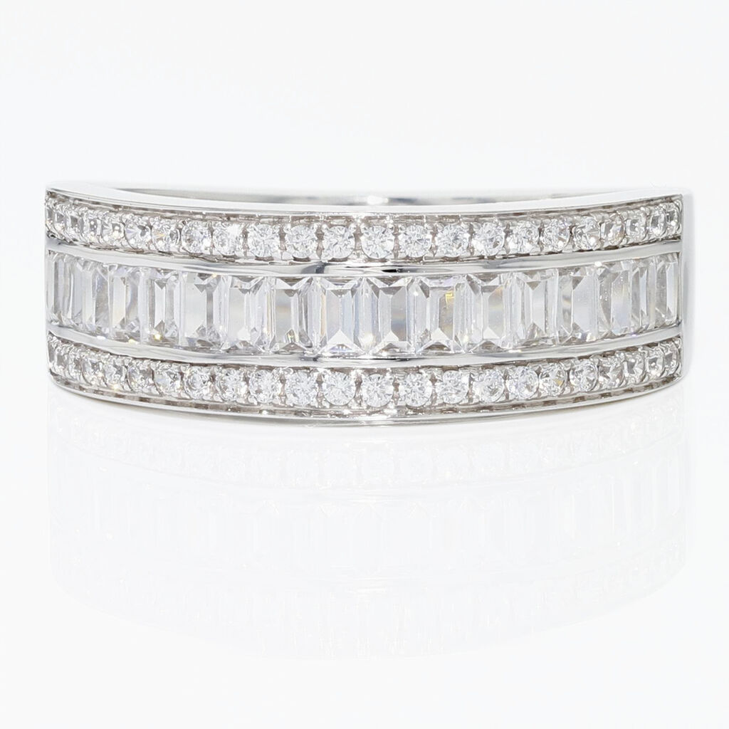 Bague Agathon Or Blanc Oxyde De Zirconium - Bagues avec pierre Femme | Histoire d’Or