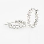 Cr&eacute;oles Argent Blanc Edoardo Oxydes De Zirconium - Boucles d'oreilles cr&eacute;oles Femme | Histoire d&rsquo;Or