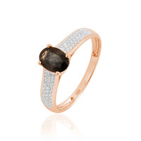 Bague Crista Or Rose Quartz Et Diamant