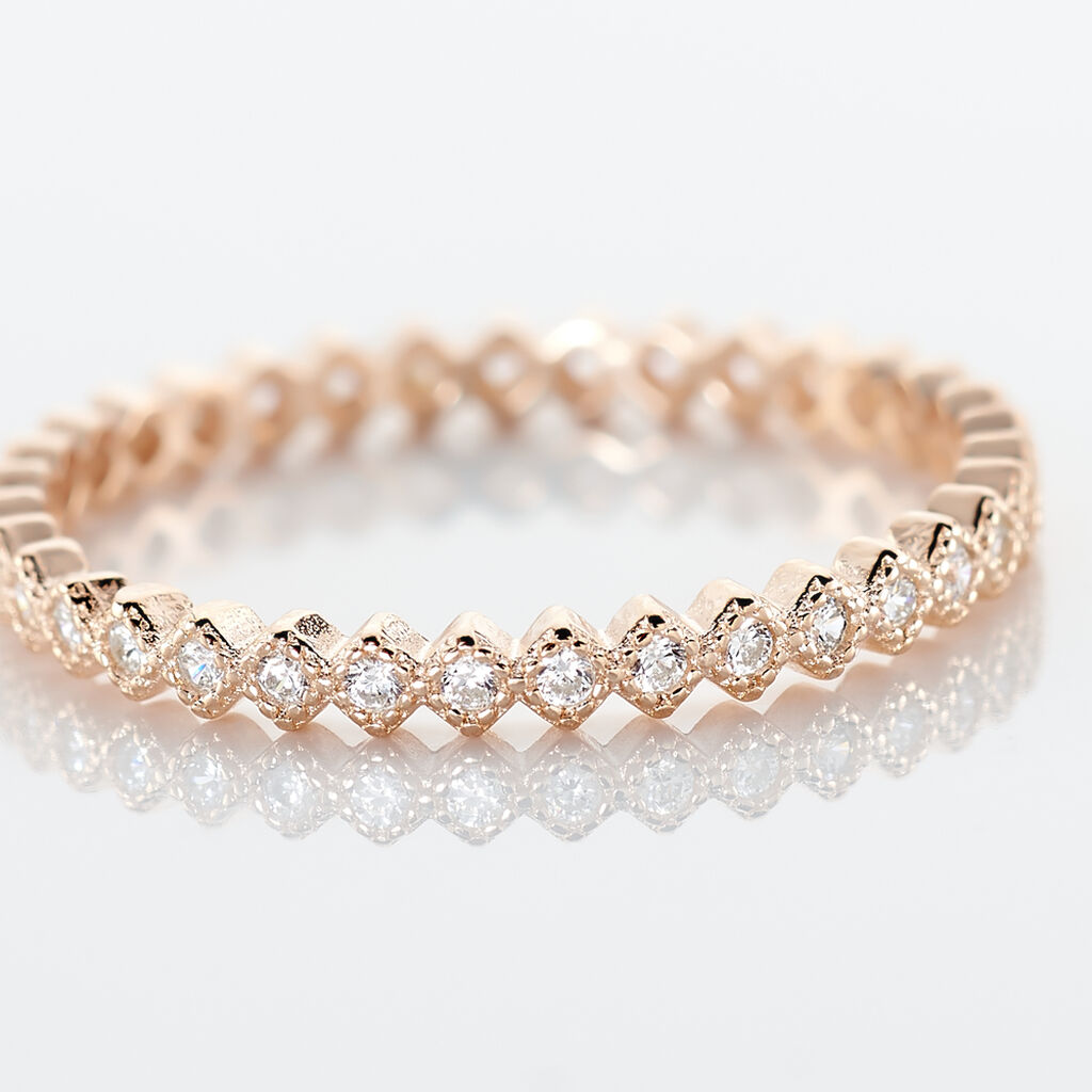 Bague Jannike Argent Rose Oxyde De Zirconium - Bagues avec pierre Femme | Histoire d&rsquo;Or