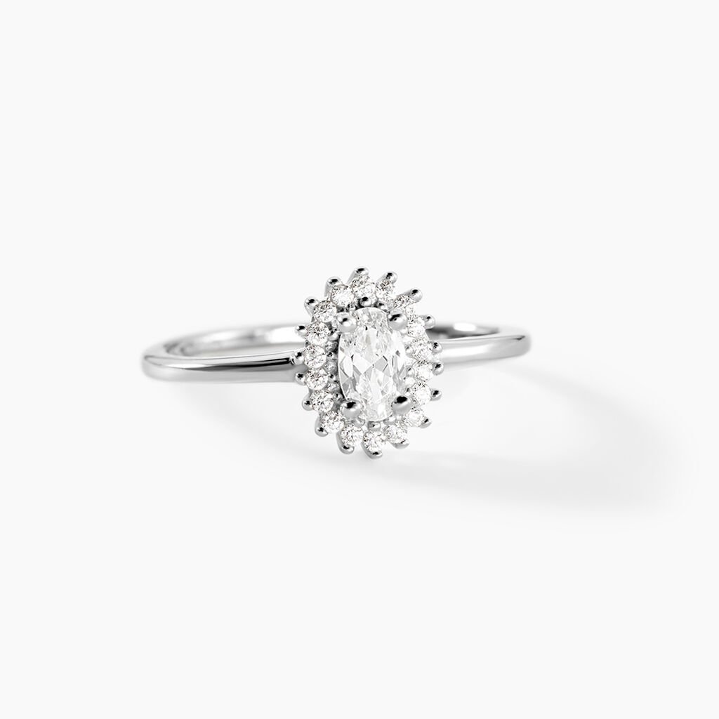 Bague Solitaire Shandrany Argent Blanc Oxyde De Zirconium - Bagues solitaires Femme | Histoire d&rsquo;Or