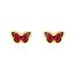 Boucles D'oreilles Puces Sulivia Papillon Or Jaune - Clous d'oreilles Enfant | Histoire d’Or