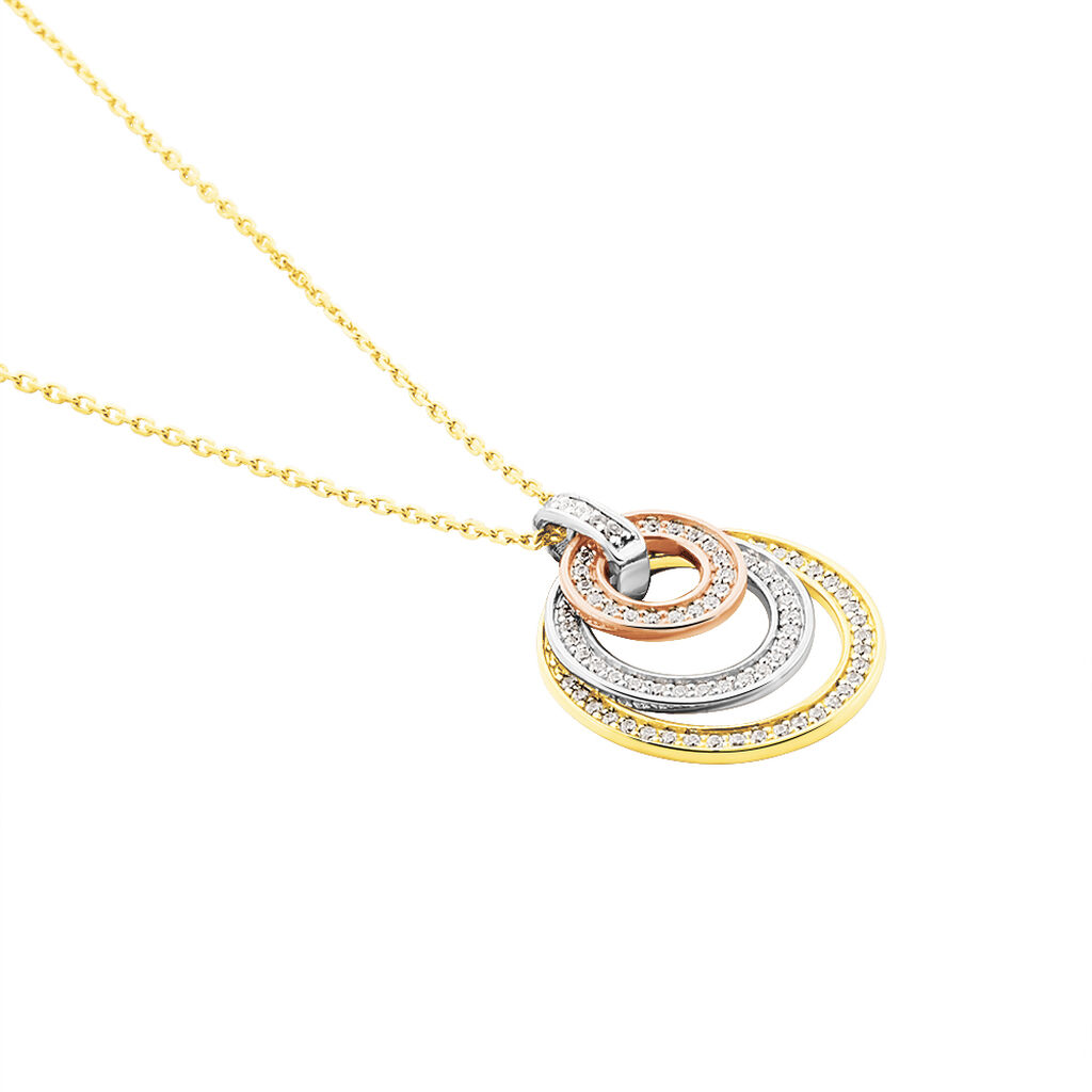 Collier Rama Or Tricolore Oxyde De Zirconium - Colliers Femme | Histoire d’Or
