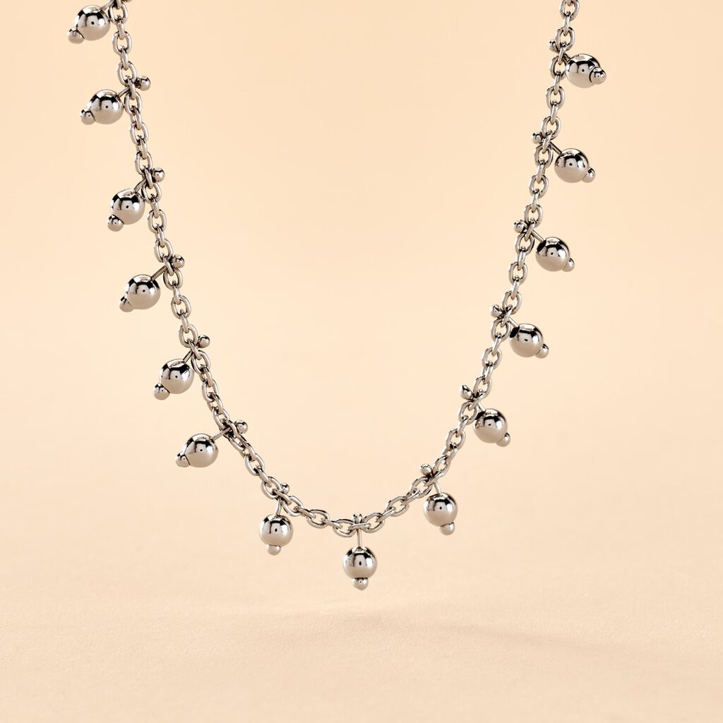 Collier Fancy Argent Blanc - Bijoux sans pierre Femme | Histoire d&rsquo;Or