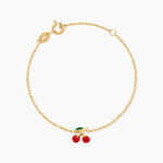 Bracelet Cherry Cerise Argent Dor&eacute; A L'Or 750/1000 - Bijoux sans pierre Enfant | Histoire d&rsquo;Or