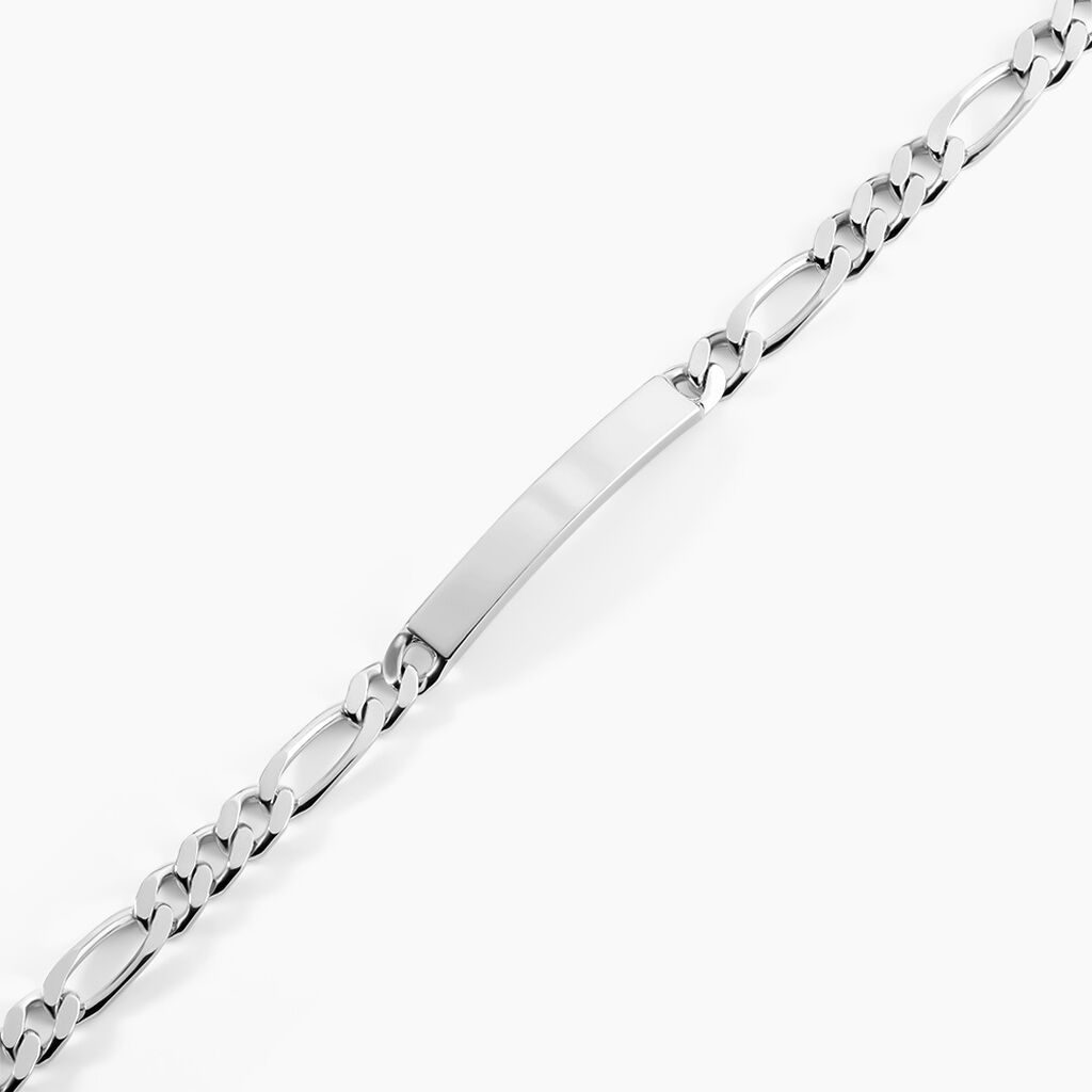 Bracelet Identit&eacute;e Vivian Argent Blanc - F&ecirc;te des p&egrave;res Homme | Histoire d&rsquo;Or