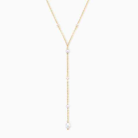 Collier Zsofika Argent Dor&eacute; A L'Or 750/1000 Perle De Culture - Colliers Femme | Histoire d&rsquo;Or