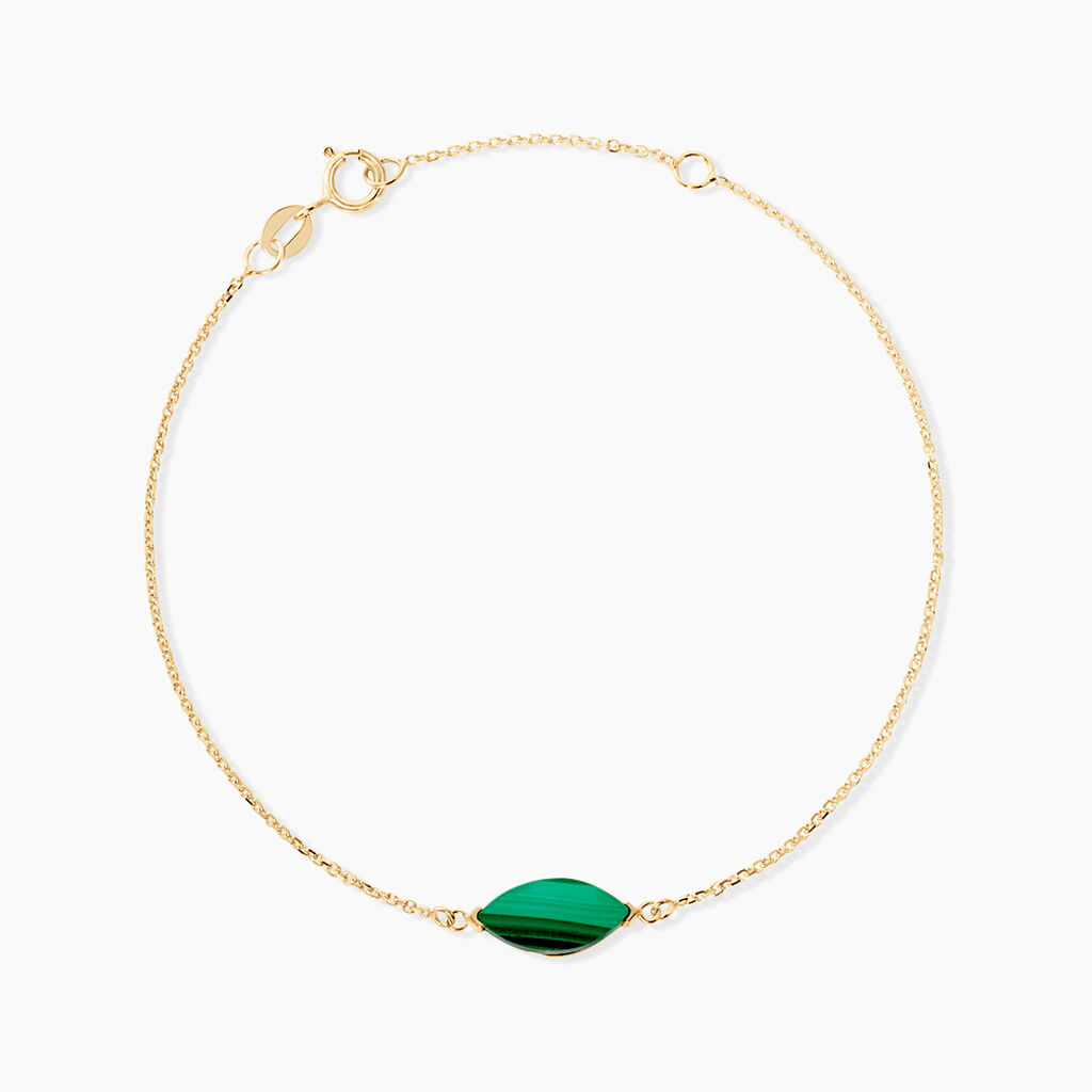 Bracelet Elisud Or Dor&eacute; Malachite - Bracelets Femme | Histoire d&rsquo;Or
