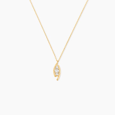 Collier Bebinn Or Jaune Oxyde De Zirconium Blanc - F&ecirc;te des m&egrave;res Femme | Histoire d&rsquo;Or