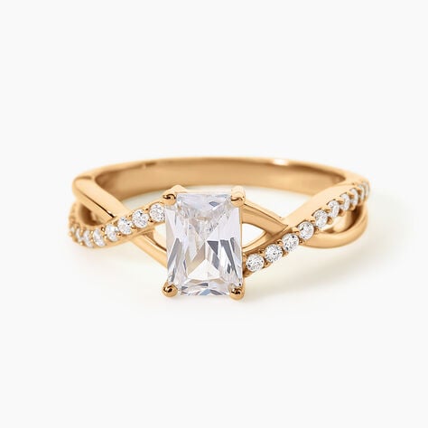 Bague Blair Plaqu&eacute; Or Jaune Oxyde De Zirconium - Bagues solitaires Femme | Histoire d&rsquo;Or
