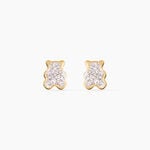 Boucles D'oreilles Puces Emerica Ours 0 Or Jaune Strass - Clous d'oreilles Enfant | Histoire d&rsquo;Or