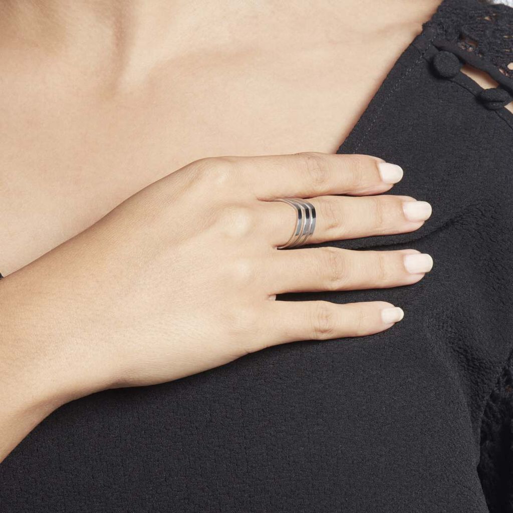 Bague Ajustable Abid Acier Blanc - Bagues fantaisie Femme | Histoire d’Or
