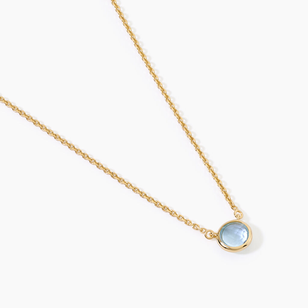 Collier Arenale Argent Dor&eacute; A L'Or 750/1000 Topaze - Colliers Femme | Histoire d&rsquo;Or