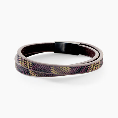 Bracelet Jourdan Chicago Cuir Noir Et Marron - Bracelets Cuir Homme | Histoire d&rsquo;Or