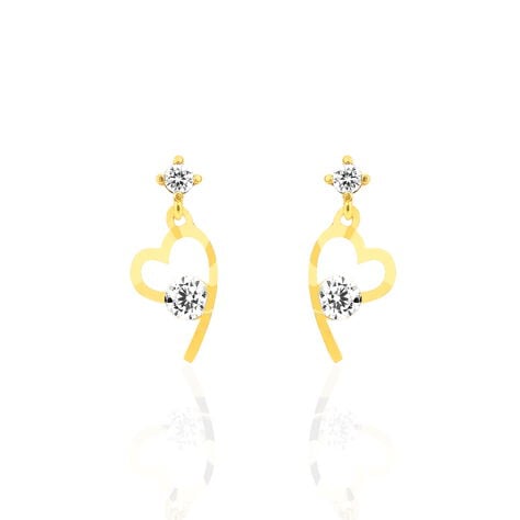 Boucles D'oreilles Pendantes Romance Or Jaune Oxyde De Zirconium - Boucles d'oreilles pendantes Femme | Histoire d’Or