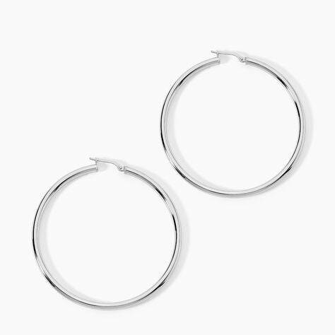 Cr&eacute;oles Argent Blanc Anne - Boucles d'oreilles cr&eacute;oles  | Histoire d&rsquo;Or