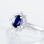 Bague Vladimir Or Blanc Saphir Diamants - Bagues solitaires Femme | Histoire d&rsquo;Or