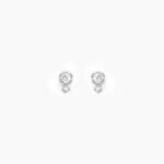 Boucles D'oreilles Puces Jill Argent Blanc Oxyde De Zirconium - Boucles d'oreilles fantaisie Femme | Histoire d&rsquo;Or