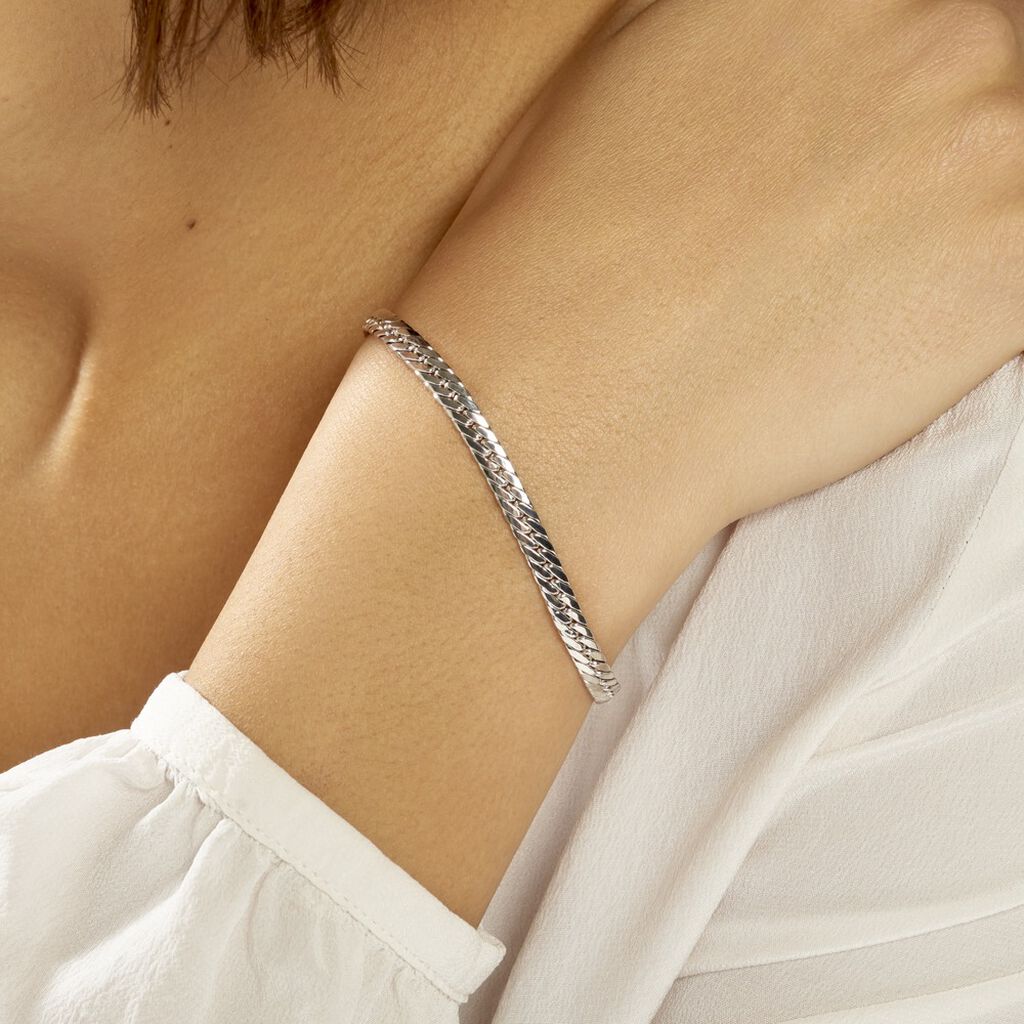 Bracelet Izel Maille Anglaise Or Blanc - Bracelets chaîne Femme | Histoire d’Or
